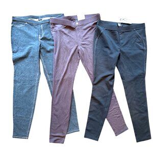 3 Pairs of New HUE Leggings Brown Black Denim